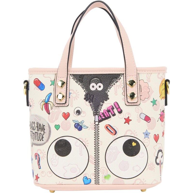 MYMO Kabelka Pop Eyetheme modrá / ružová / čierna / biela 66068701