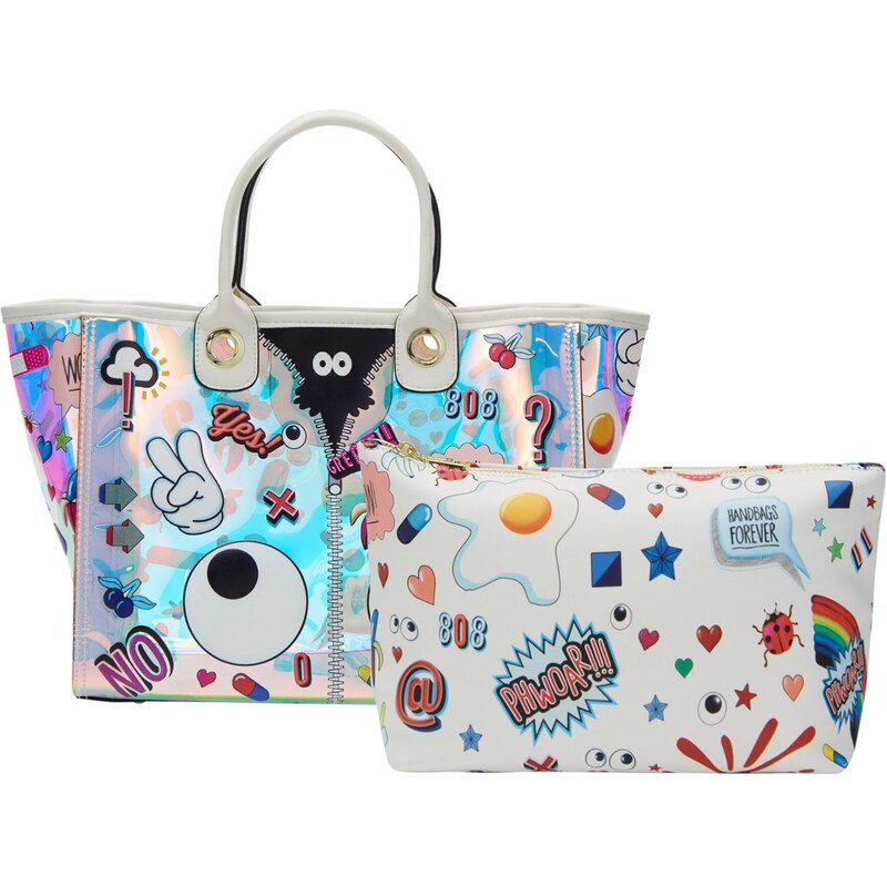 MYMO Shopper Pop Eyetheme zlatá žltá / fialová / čierna / biela 65979644