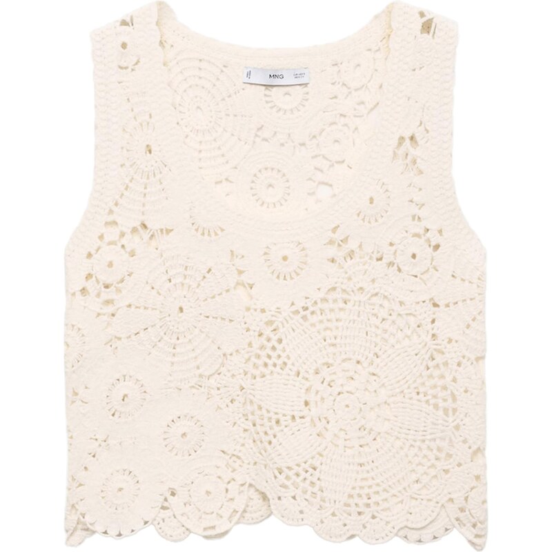 MANGO Vyšívaný top GARDEN nebielená 65654499