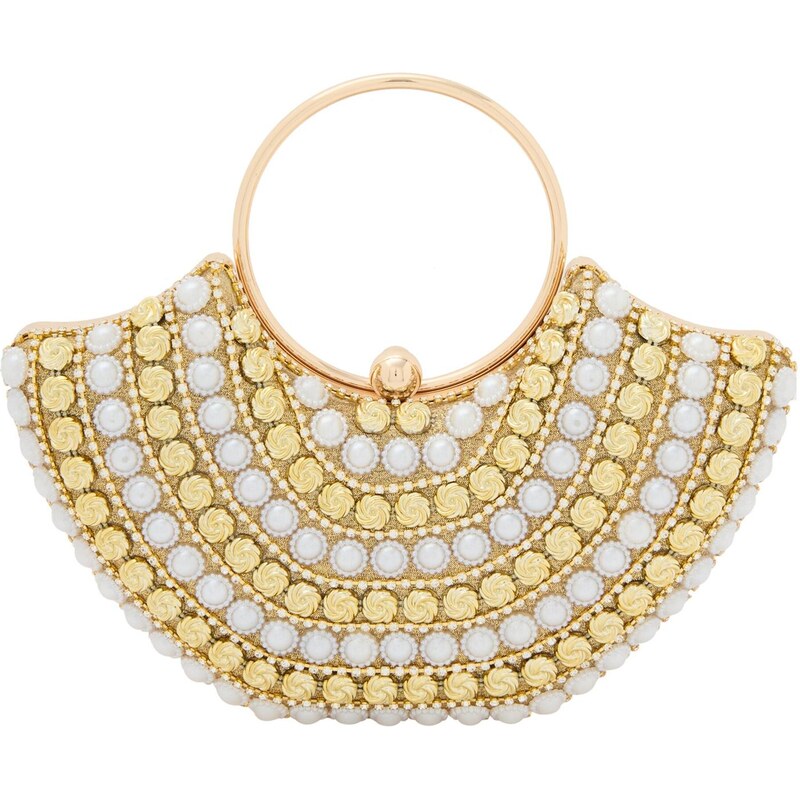 faina Listová kabelka béžová / strieborná 64063291