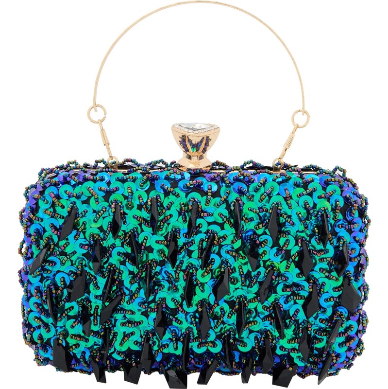 faina Listová kabelka zelená / tmavofialová / čierna 64063296