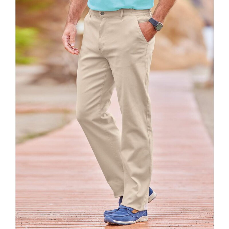 Strečové chino nohavice Casual Atlas For Men Béžová 50797153