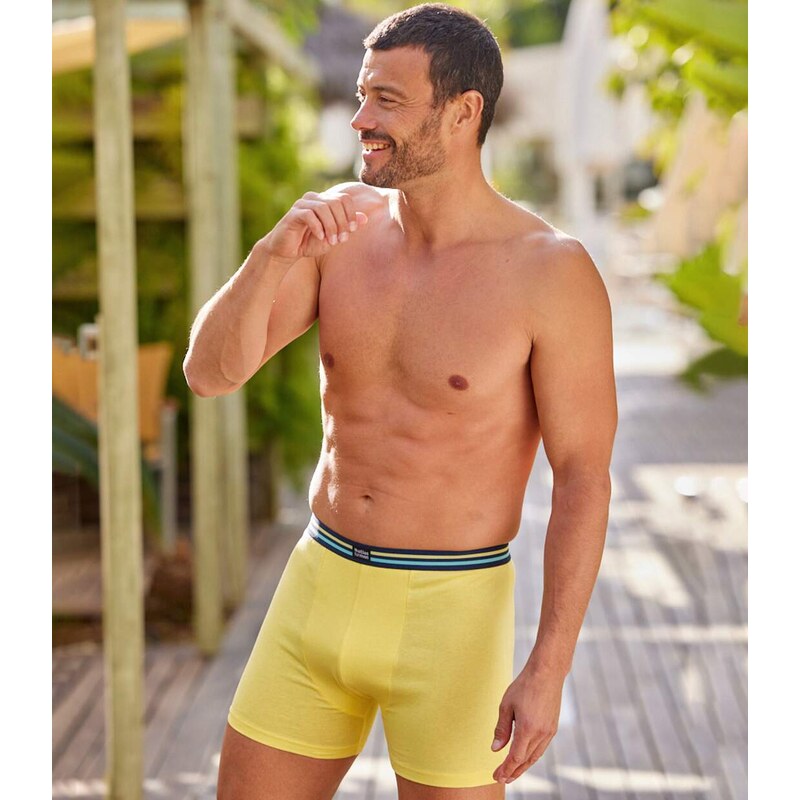 Sada 3 jednofarebných strečových boxeriek Atlas For Men Modrá 67818605