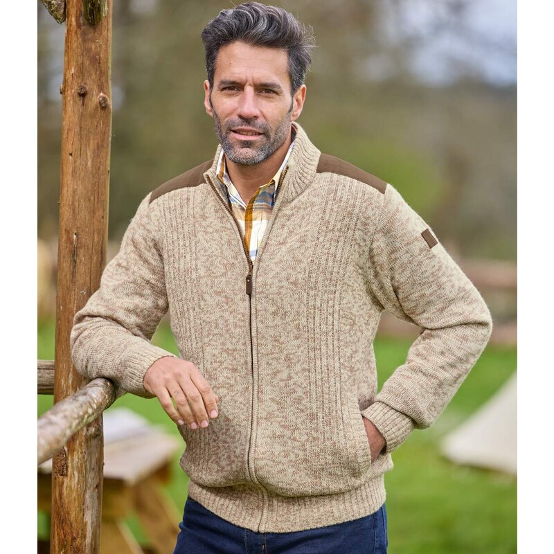 Pletený sveter na zips West Legend Atlas For Men Béžová 56226348
