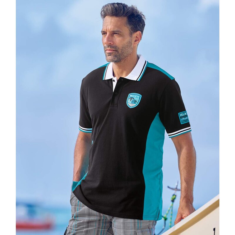 Polokošeľa z piké úpletu Pacific Atlas For Men Čierna 64046053