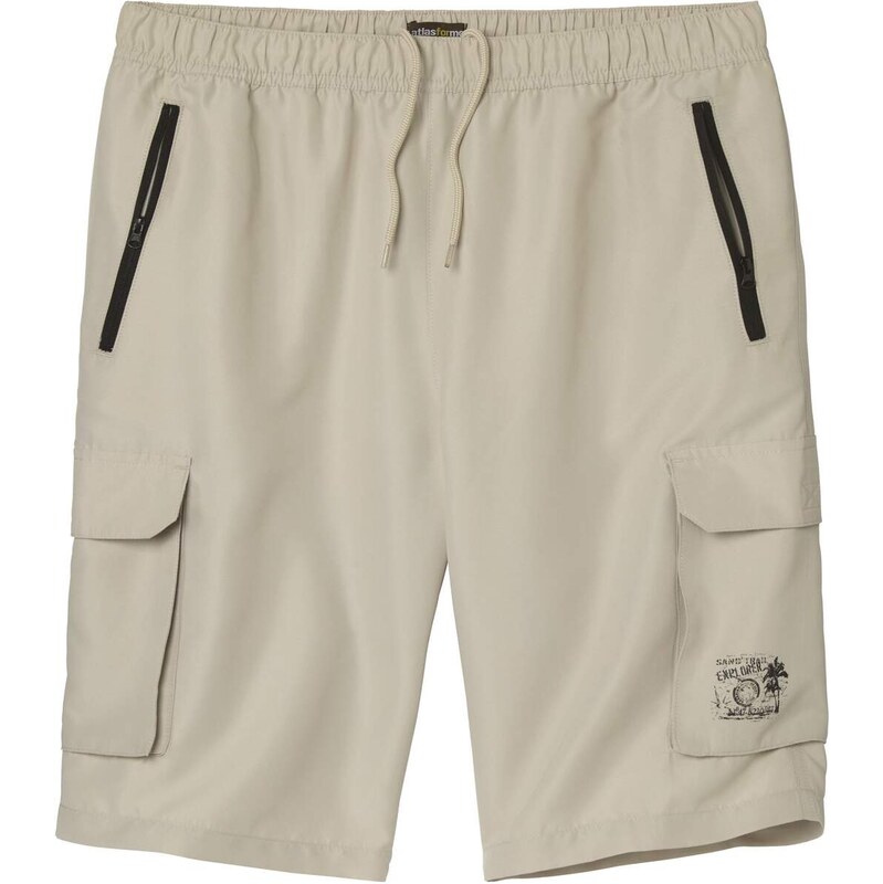 Voľnočasové kapsáčové bermudy z mikrovlákna Atlas For Men Béžová 64046042
