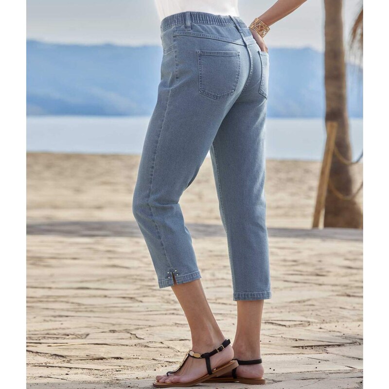 Sedemosminové nohavice zo strečovej rifľoviny Atlas For Men Modrá 49154077