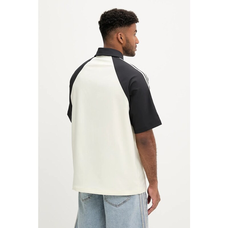 Košeľa adidas Originals Winter Shooter béžová farba, voľný strih, JM0514