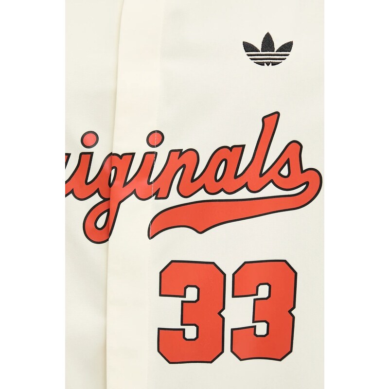 Košeľa adidas Originals Winter Shooter béžová farba, voľný strih, JM0514