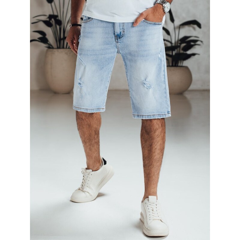 Dstreet Svetlomodré pánske rifľové kraťasy s odreninami 64053298