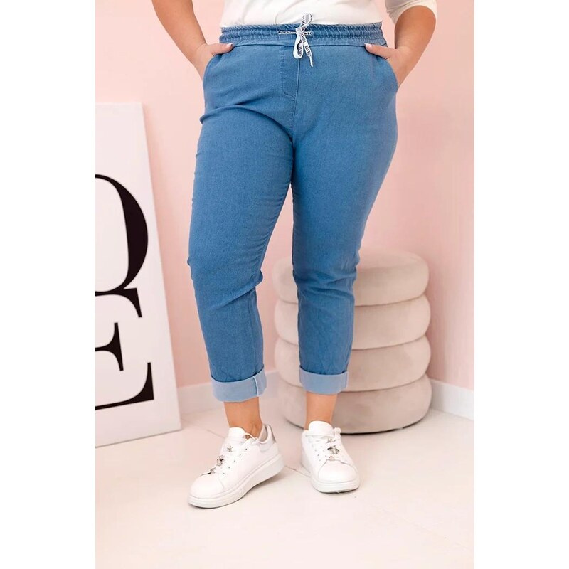 MladaModa Oversize nohavice so šnurovaním v páse model 6015 farba 64102007