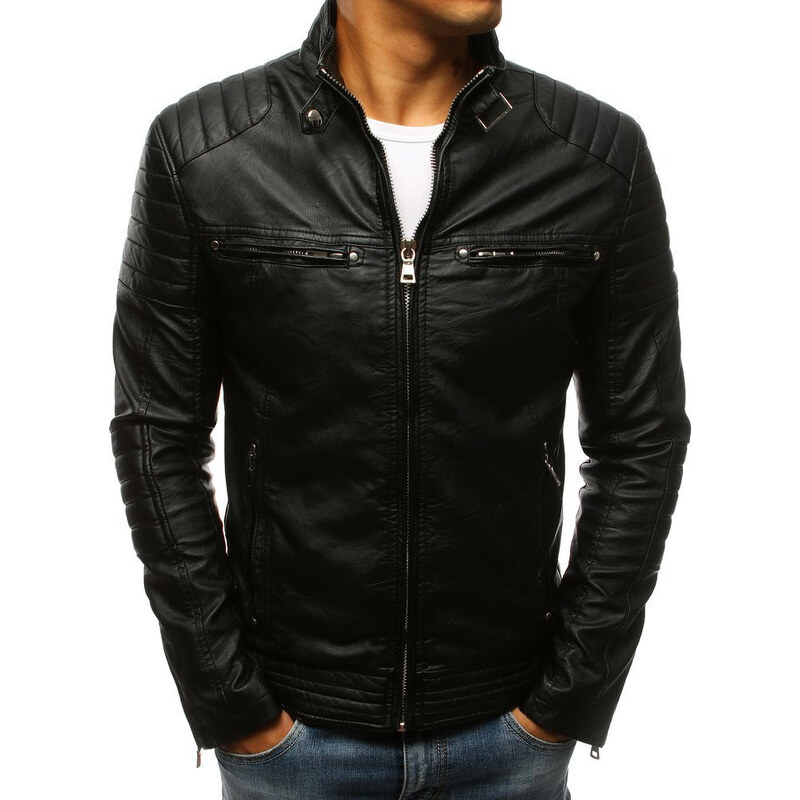 BASIC Pánska čierna koženková bunda Bolan TX3265 91038 16010910