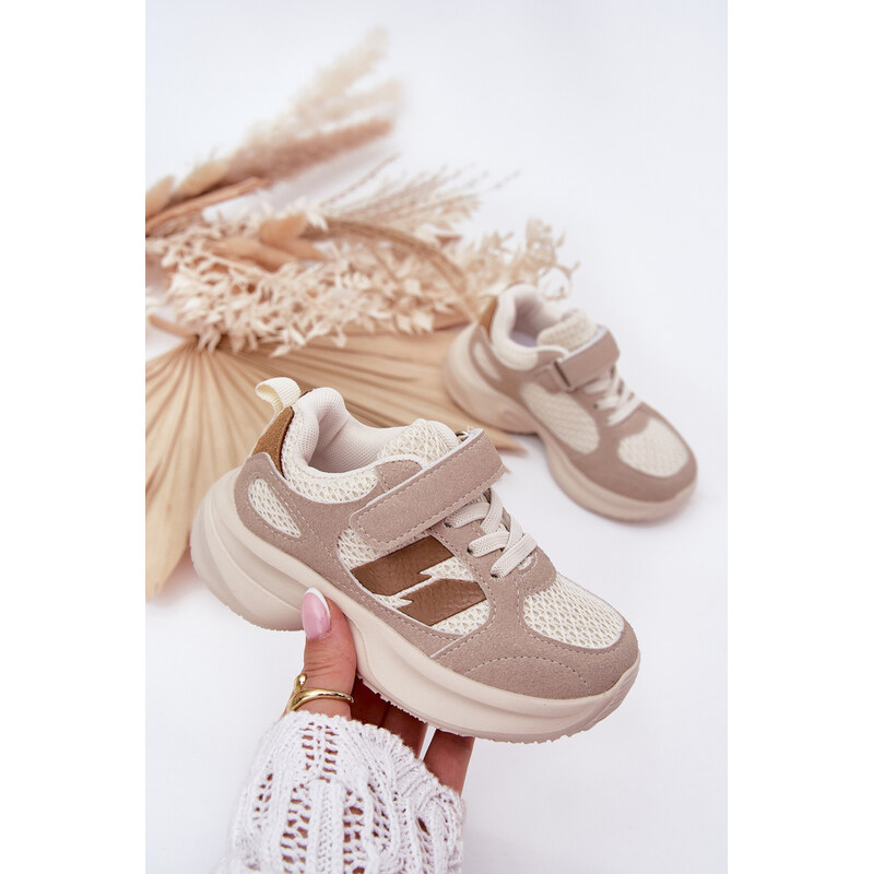 Boto Detská Športová Obuv Tenisky Na Suchý Zips Béžové Selinea 64695907