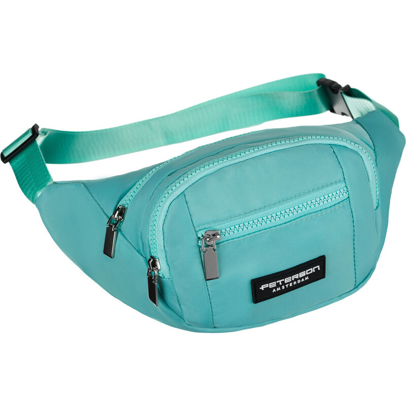Peterson Športová kapsička z polyesteru v mätovej farbe na zips 64059368