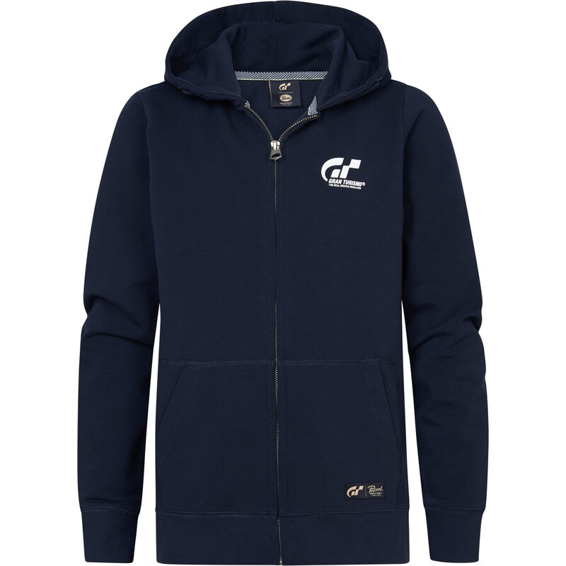 Petrol Industries Tepláková bunda tmavomodrá / biela 64062954