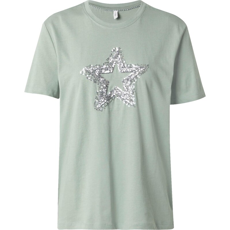 ONLY Tričko ONLMARCY pastelovo zelená / strieborná 64063314