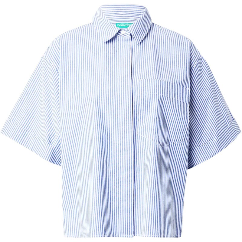 UNITED COLORS OF BENETTON Blúzka enciánová / biela 64072033