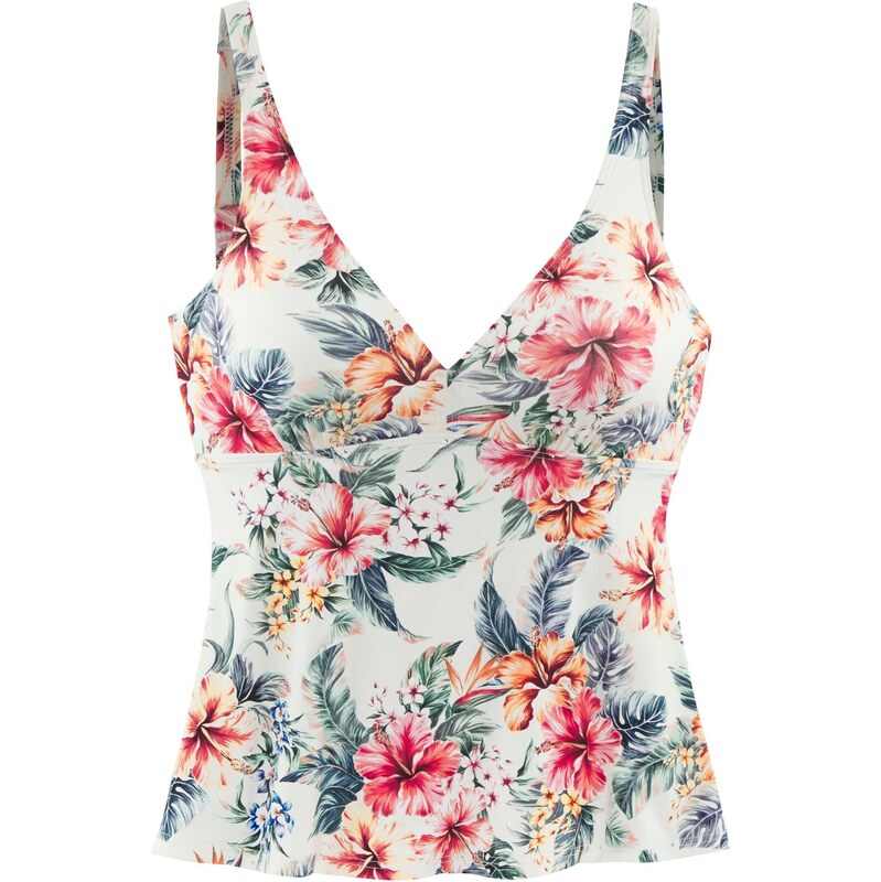 LASCANA Tankinový top krémová / svetlozelená / červená 64391490