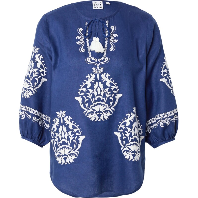 Emily Van Den Bergh Blúzka modrá / biela 64087551