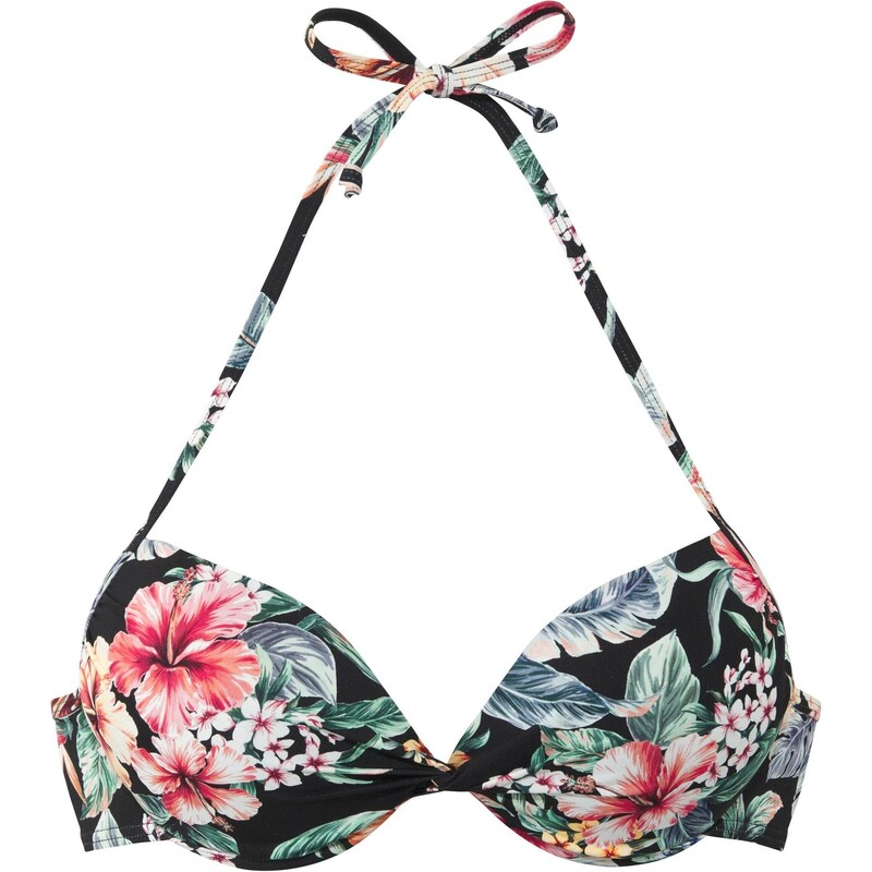 LASCANA Bikinový top zelená / červená / čierna 64075728