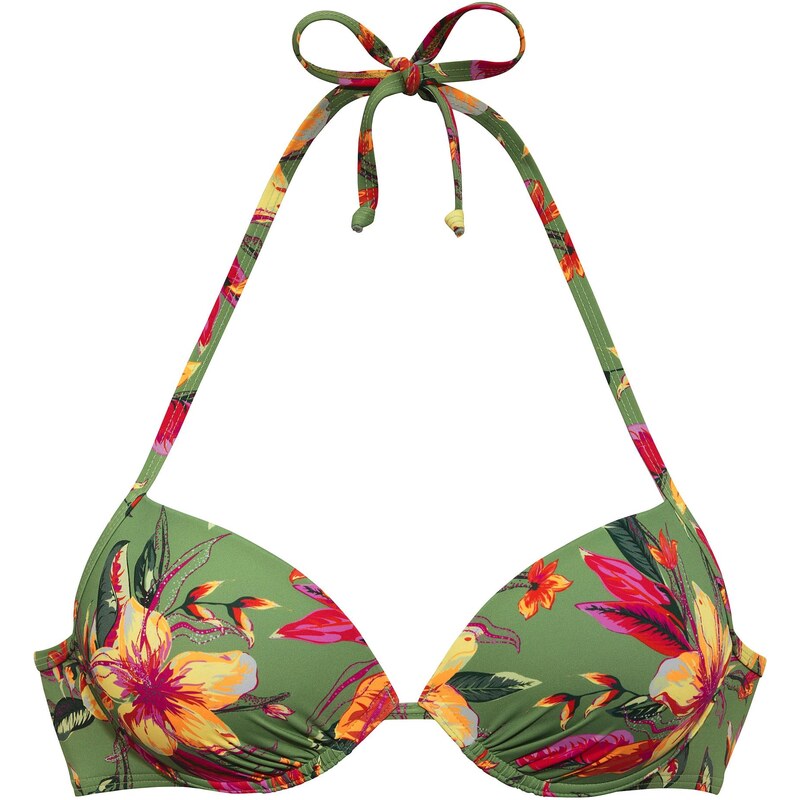 LASCANA Bikinový top Malia žltá / zelená / ružová 64075738