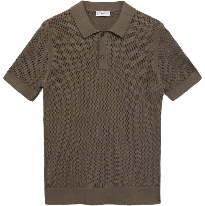 MANGO MAN Sveter Pointele kaki 64063170