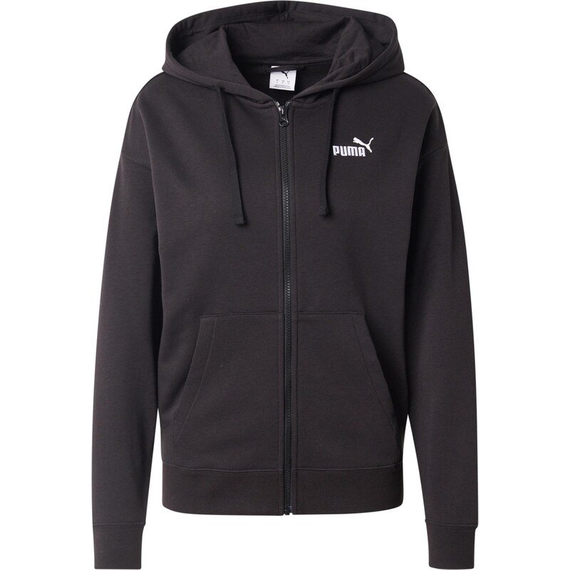 PUMA Športová mikina so zipsom Ess No. 1 čierna / šedobiela 62045008