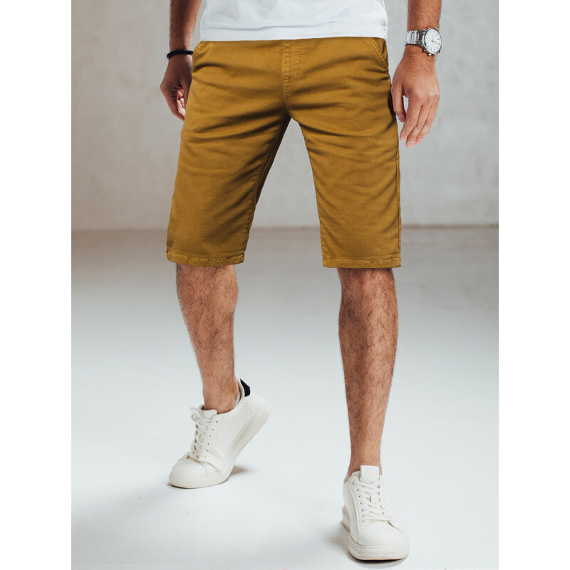 Pánske džínsové šortky horčicové Dstreet SX2571 65598022