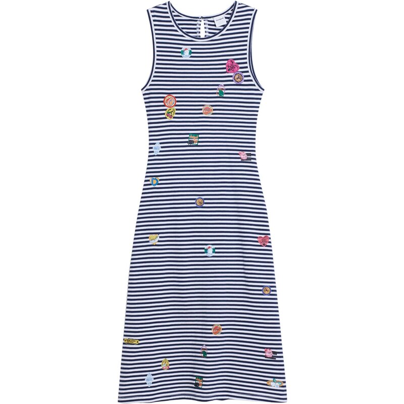 Desigual Šaty námornícka modrá / marhuľová / ohnivo červená / biela 64072265