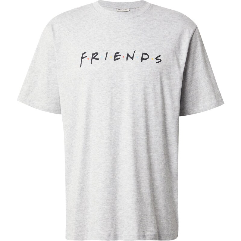 Only & Sons Tričko ONSFRIENDS sivá / svetlosivá / čierna 64072329