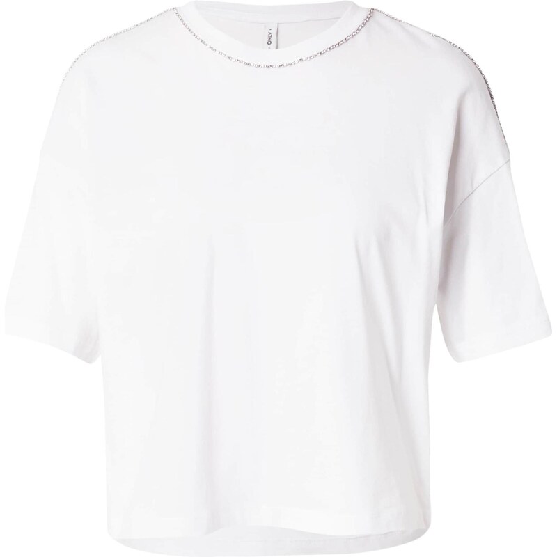 ONLY Tričko ONLCHERI strieborná / biela 64072351