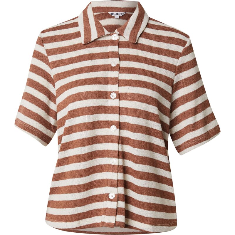 OBJECT Blúzka OBJLindsey krémová / gaštanová 65879789