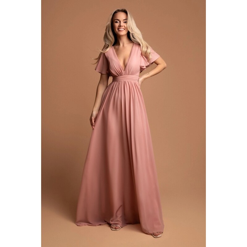 miadresses.sk Staroružové šifónové šaty s voľnými rukávmi 64075432