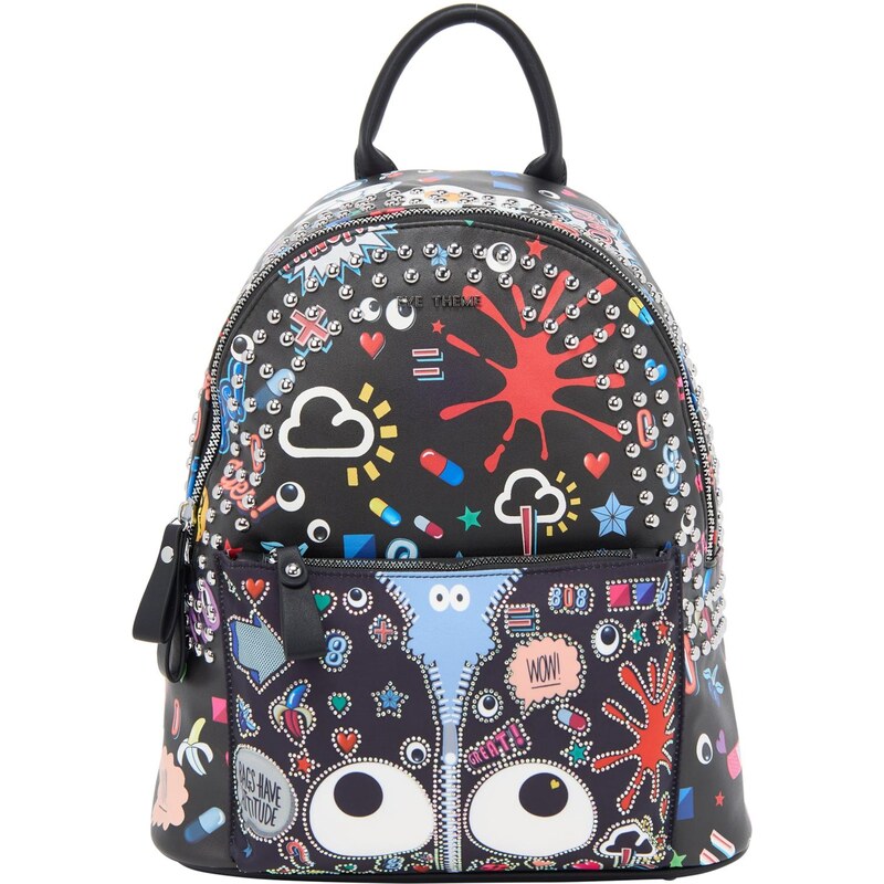 MYMO Batoh Pop Eyetheme svetlomodrá / jasne červená / čierna / biela 64391610