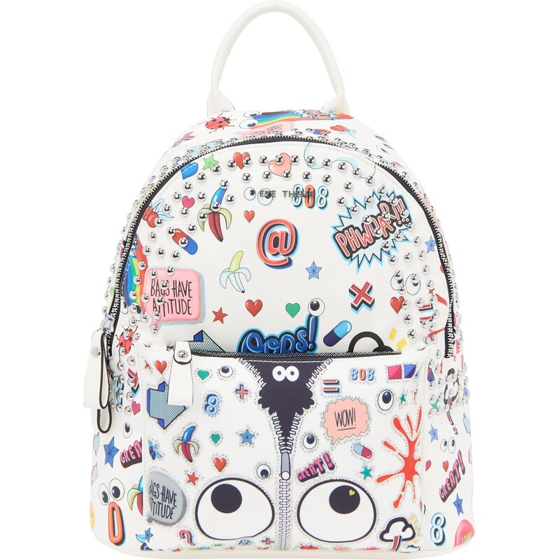 MYMO Batoh Pop Eyetheme modrá / ružová / strieborná / biela 64391618