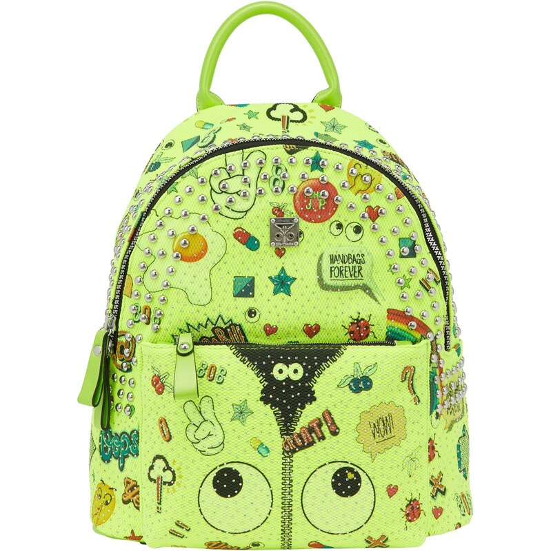 MYMO Batoh Pop Eyetheme neónovo zelená / tmavozelená / červená / 64391613