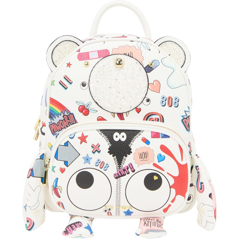 MYMO Batoh Pop Eyetheme modrá / červená / čierna / biela 64391611