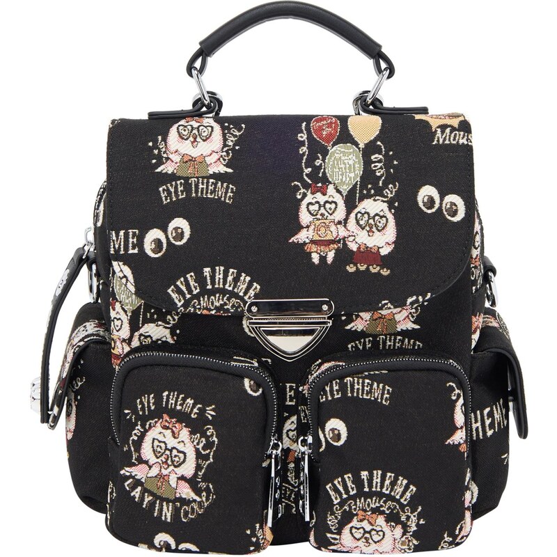 MYMO Batoh Pop Eyetheme hnedá / zelená / čierna / biela 65979705