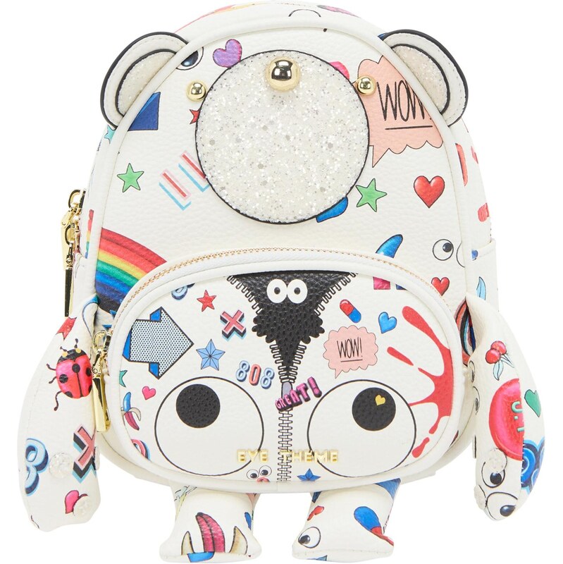 MYMO Batoh Pop Eyetheme modrá / purpurová / čierna / biela 64391620