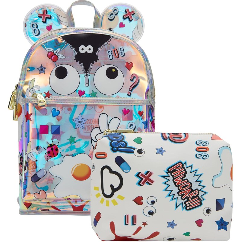 MYMO Batoh Pop Eyetheme slonová kosť / svetlomodrá / čierna / 64391612