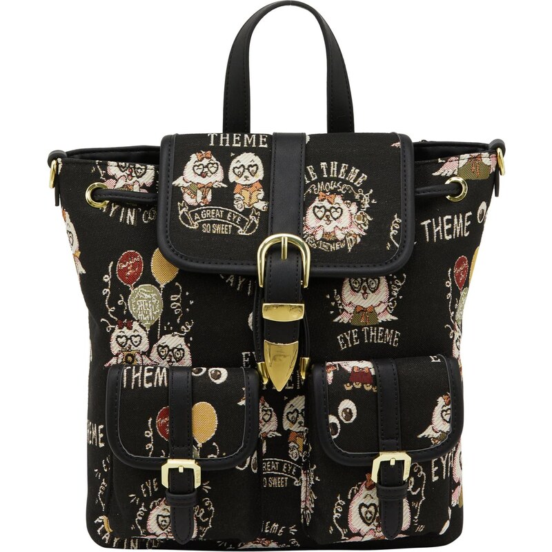 MYMO Batoh Pop Eyetheme tmavožltá / kaki / olivová / čierna 64391621