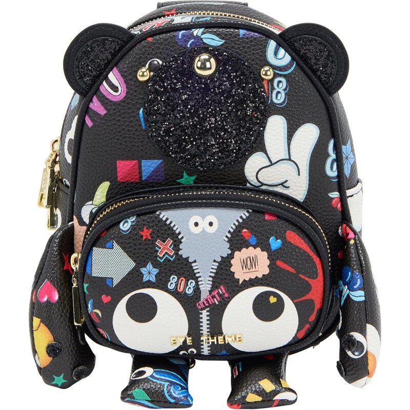 MYMO Batoh Pop Eyetheme svetlomodrá / červená / čierna / biela 64391639