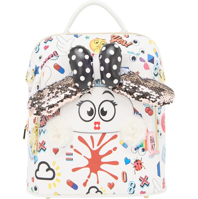 MYMO Batoh Pop Eyetheme modrá / tmavooranžová / čierna / biela 64391669