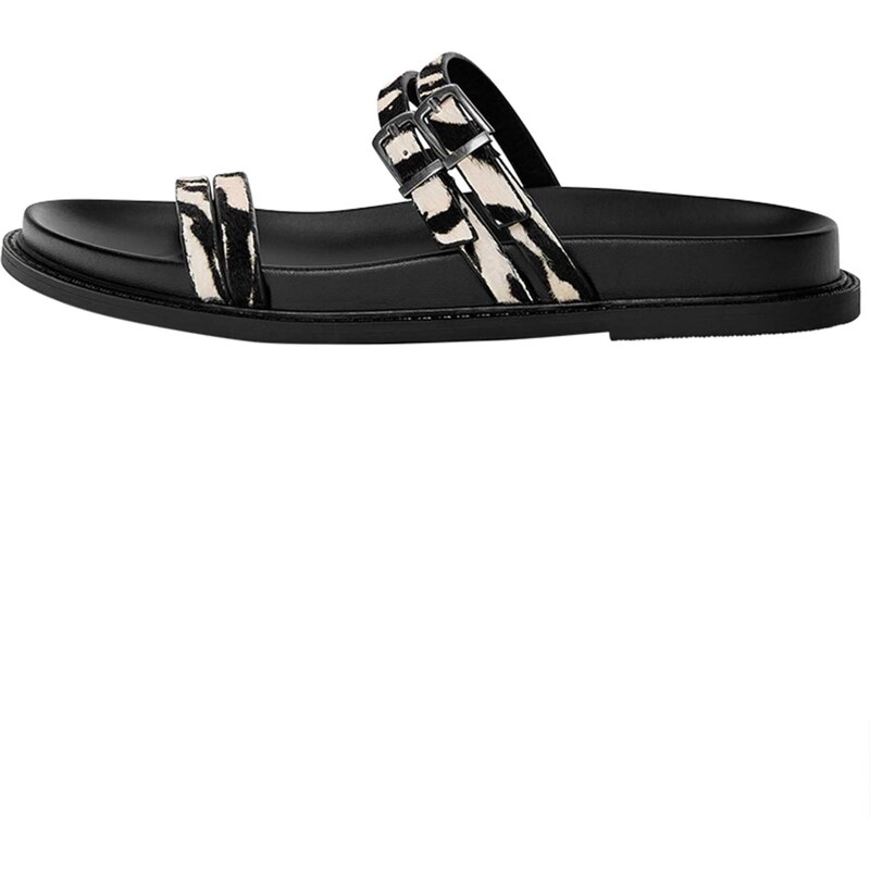 Pull&Bear Šľapky nebielená / čierna 64488371