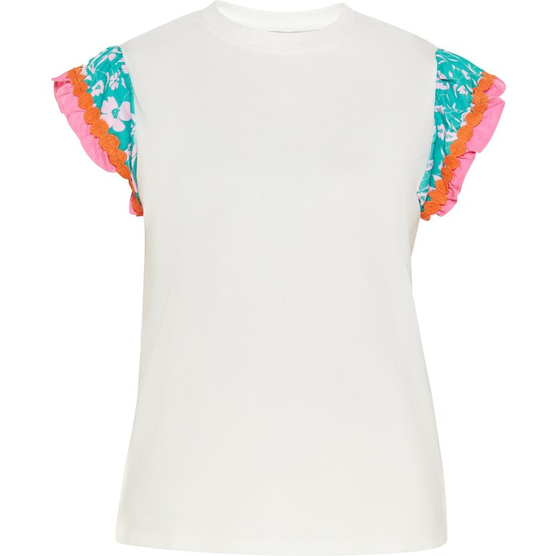 Usha Blúzka Fashion Look smaragdová / homárová / ružová / biela 66142168