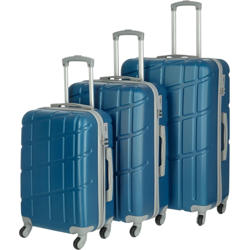 Cestovný plastový kufor Ormi Dakota veľkosť SADA, modrý 66436416