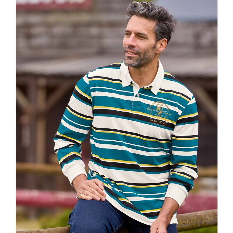 Prúžkovaná polokošeľa Rugby Sportwear Atlas For Men Pruhovaná 56226363