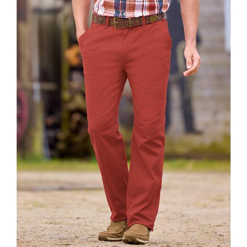 Chino nohavice z pružného kepru Atlas For Men Oranžová 56226368