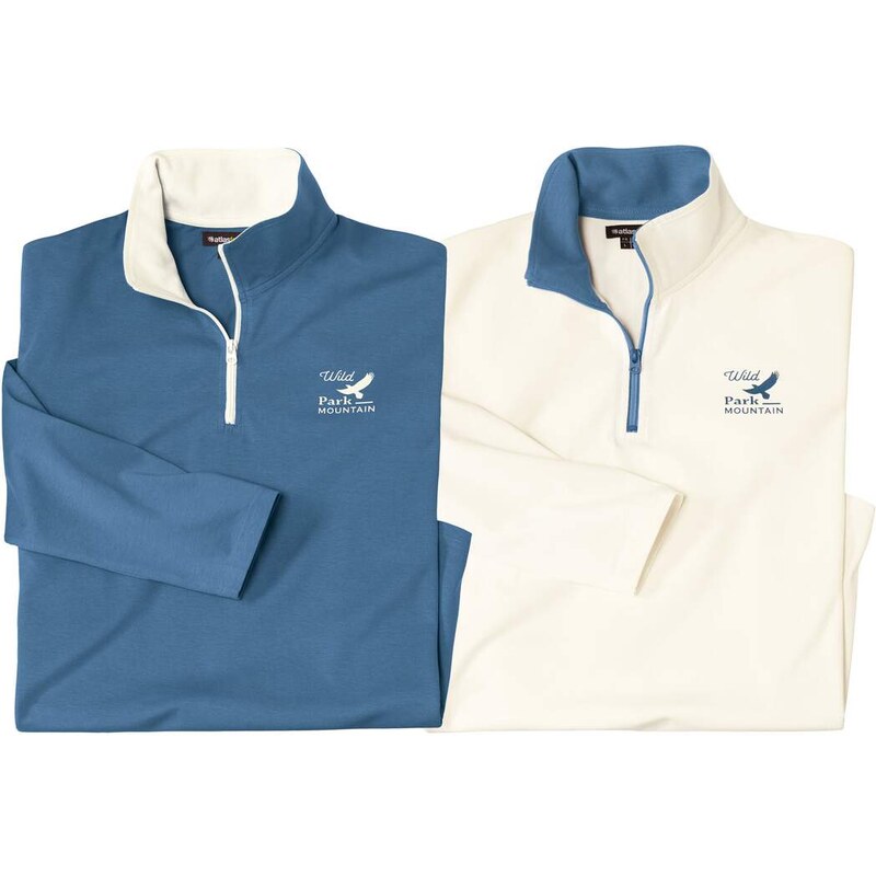 Sada 2 mikín s golierom na zips Atlas For Men Modrá 61681733
