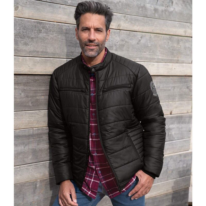Prešívaná bunda s viacerými vreckami Biker Atlas For Men Čierna 61681937